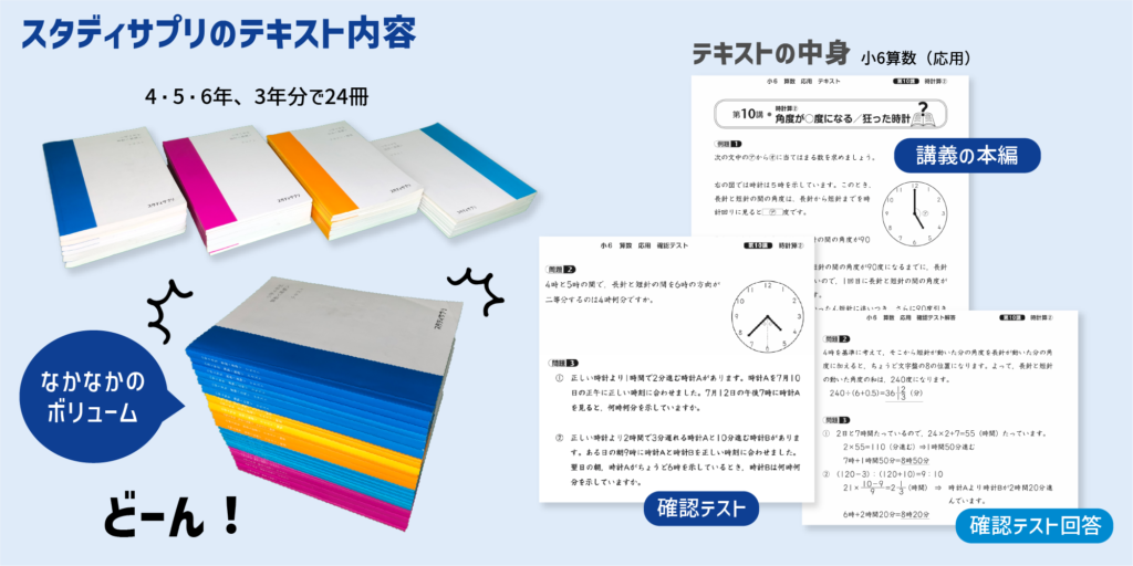 【スタッキー】スタディサプリ小学講座と４つのメリット_テキストの構成と全体ボリューム